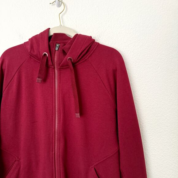 [Athleta] Burgundy Red Triumph Hoodie Full Zip Jacket Workout Cotton Blend Sz XL - Picture 4 of 12